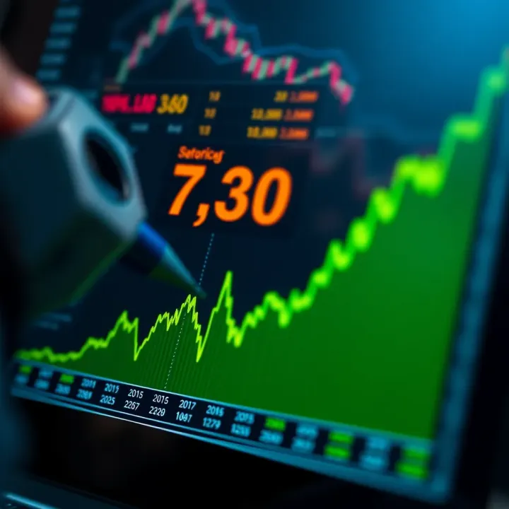 Graph showing the historical and projected stock price trends of Reliance Industries