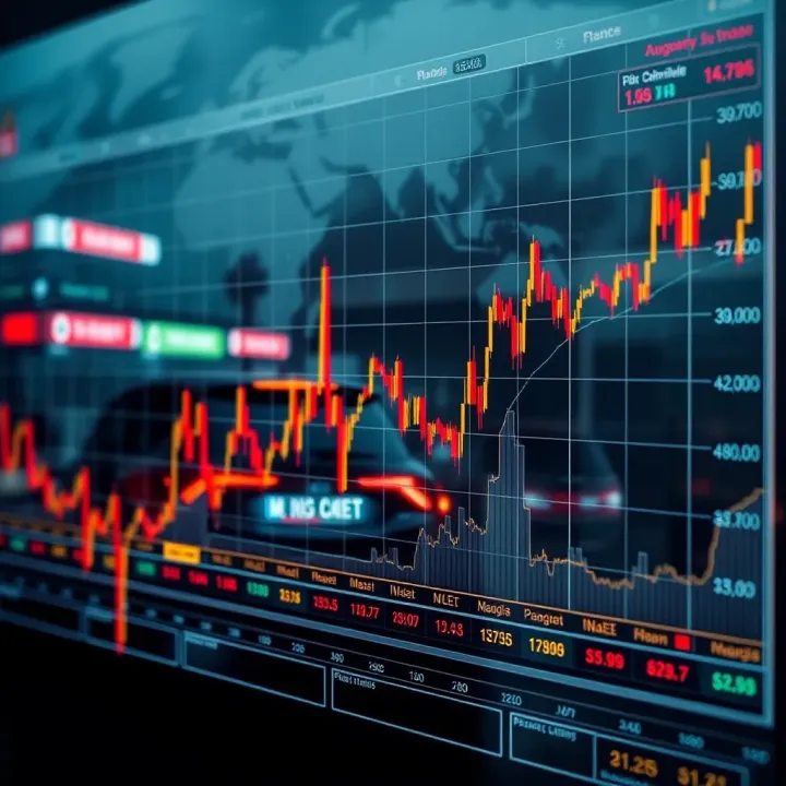 Graph showing diverse stock market trends across major Asian economies