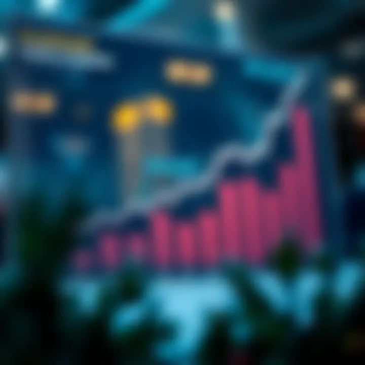 Financial growth chart depicting investment strategy trends and capital expansion