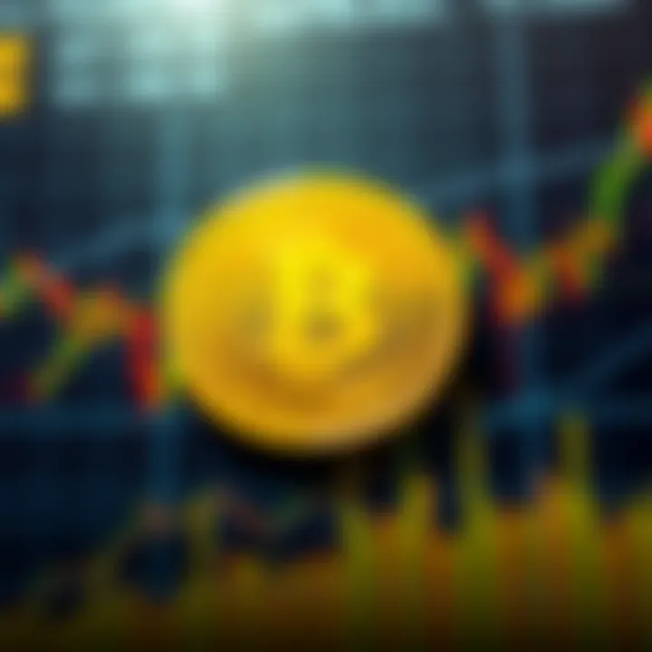 Graph showing Binance Coin price fluctuations with technical indicators overlay