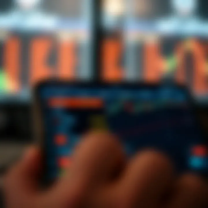 Binary Trading App Interface Displaying Market Options User interface of a binary trading app showing various trading options and real-time market data
