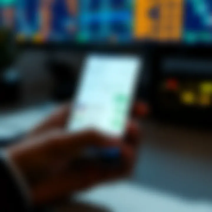 Mobile phone showing Telegram app interface with option trading channel highlighted