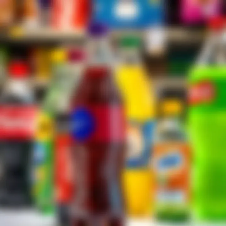 Bottles of various carbonated soft drinks representing major competitors in the beverage industry