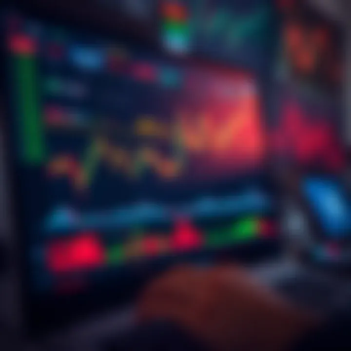 Trading platform interface showing various financial charts and real-time market data