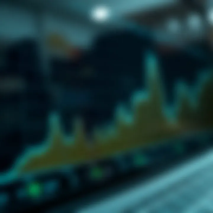 Graph showing upward and downward trends in Ecash price over time