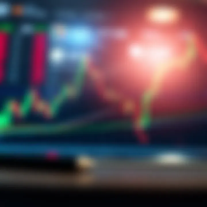 Graph showing upward and downward price movements used in quick binary options trades