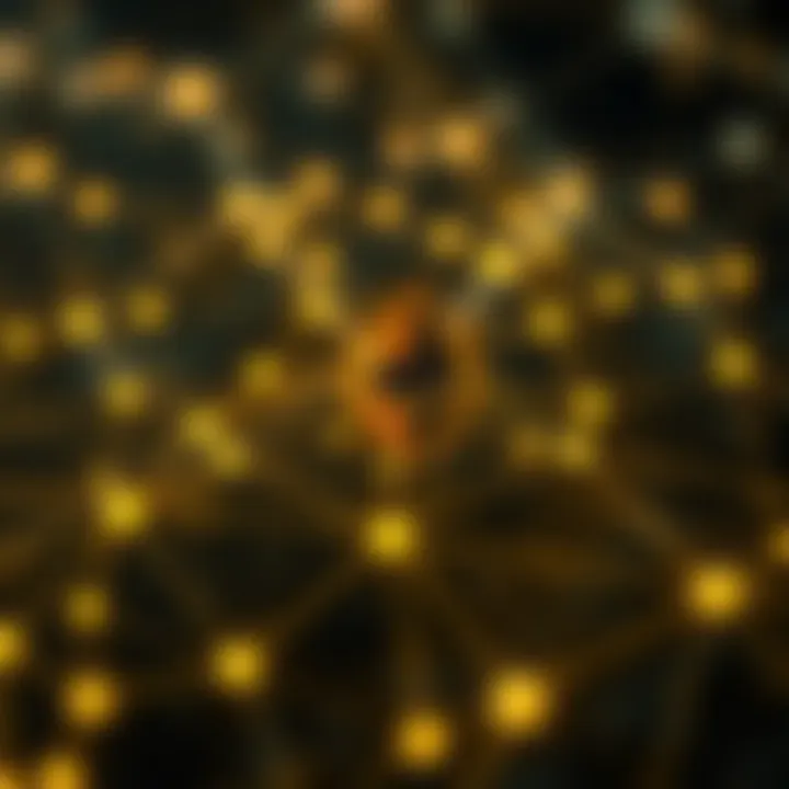 Ethereum Blockchain Network Connectivity Visual representation of Ethereum blockchain network connections and data flow
