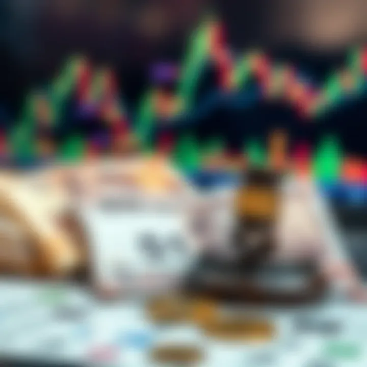 Illustration of Indian currency notes and digital trading charts symbolizing forex trading regulations in India