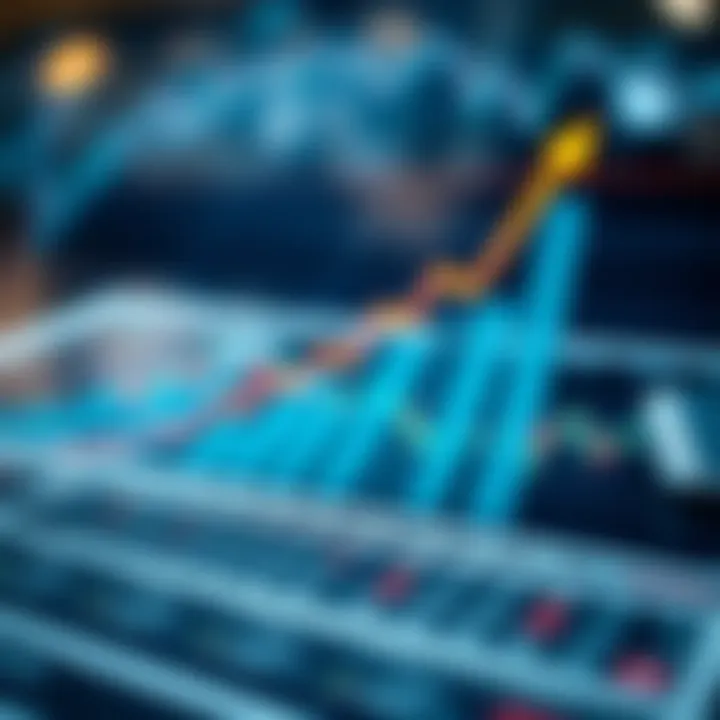 Graph showing upward financial growth and trading strategy concepts