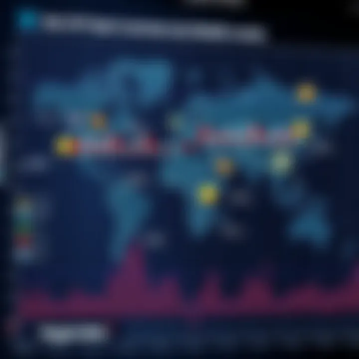 Influence of Worldwide Economic Events on Ripple XRP Valuation Global map highlighting major economic events influencing cryptocurrency markets including Ripple XRP