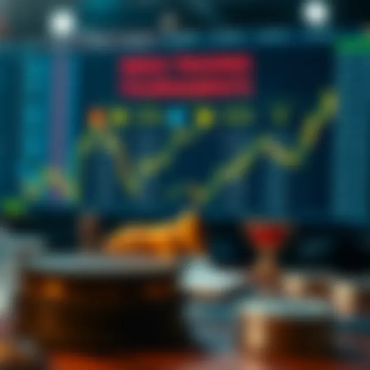Visual representation of trading rules and strategies with icons of stock charts and rewards