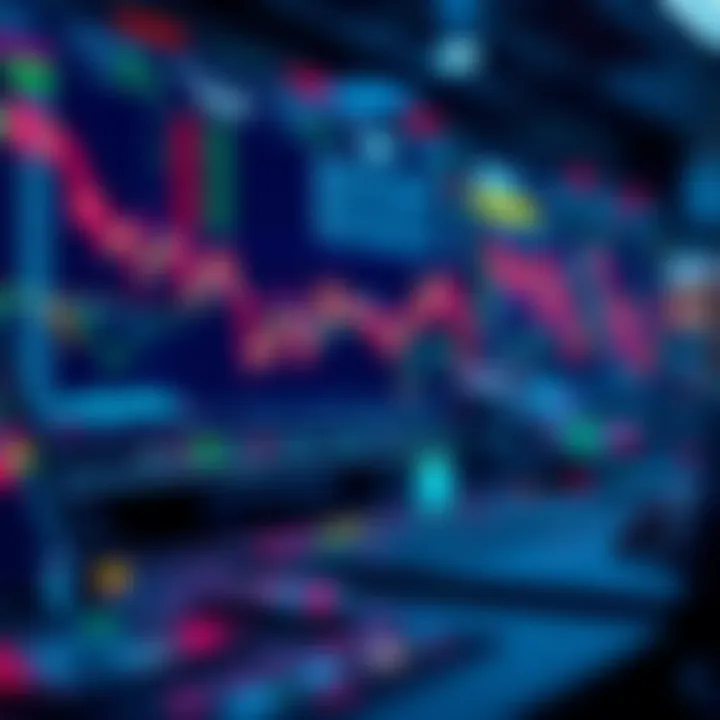 Conceptual visualization of trading strategies and market analysis tools