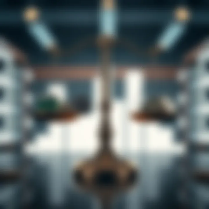 Conceptual graphic showing legal scales balanced with digital currency icons and the Indian flag