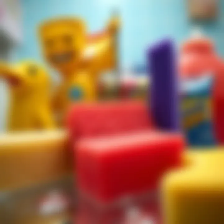 Scrub Daddy's Broad Appeal in Cleaning Solutions A vibrant display of Scrub Daddy sponges appealing to diverse consumers
