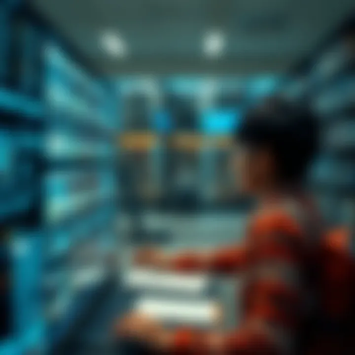 Illustration of a user navigating a digital library with filters for free educational resources in India
