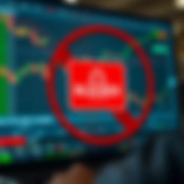 Visualizing a Blocked Quotex Trading Account Illustration of a secured trading account screen showing blocked status with a lock symbol