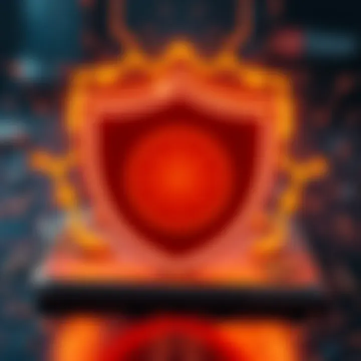 Graphic depicting security shield over digital wallet symbolizing protection and encryption of crypto assets