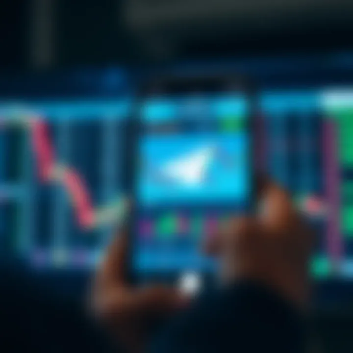 Telegram app interface showing forex trading signals and charts
