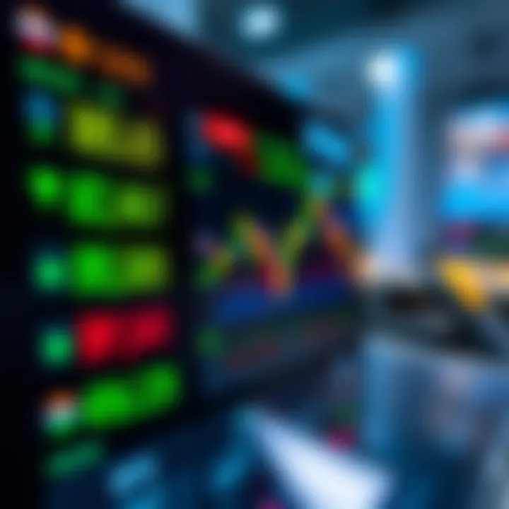 Interface of a forex trading app showing currency exchange rates and market trends