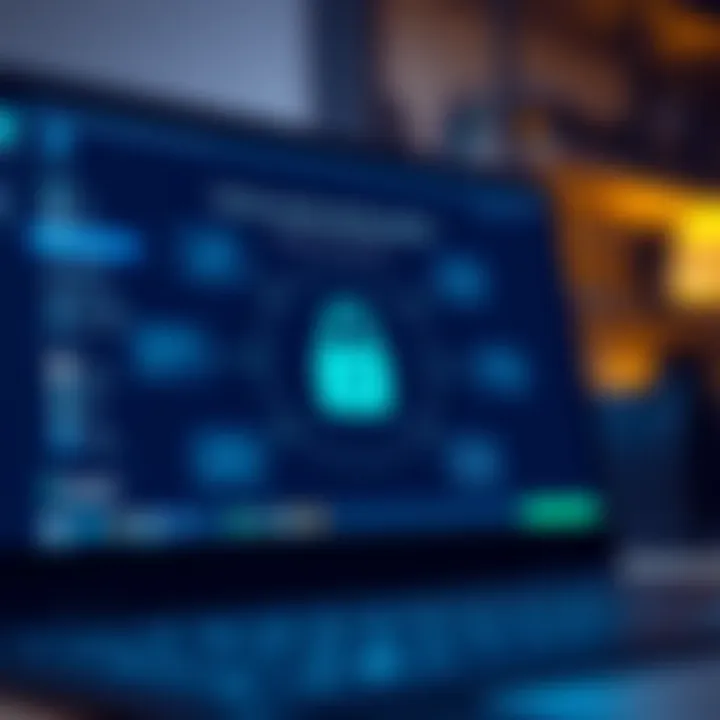 Diagram illustrating secure login and encryption features for Quotex on desktop