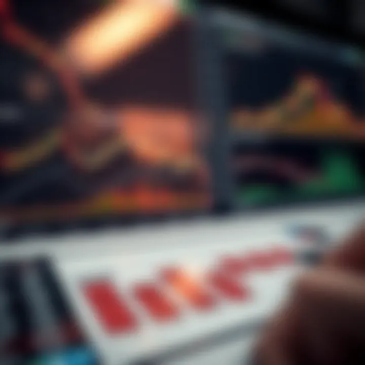 Detailed close-up of multiple financial charts and graphs showing market trends and analysis