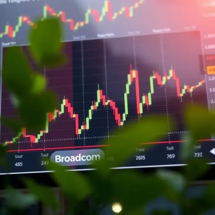 Broadcom Share Price Trends and Influencing Factors Graph showing Broadcom's stock price fluctuations influenced by market trends and company performance