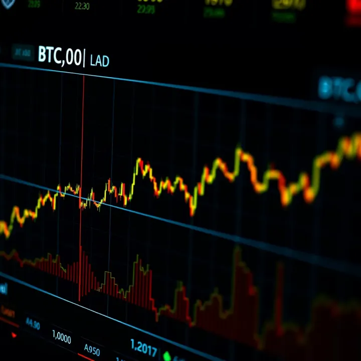 Graph displaying Bitcoin price fluctuations against the US Dollar over time