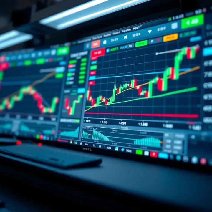 Secure online trading platform interface showing binary options charts and trading tools