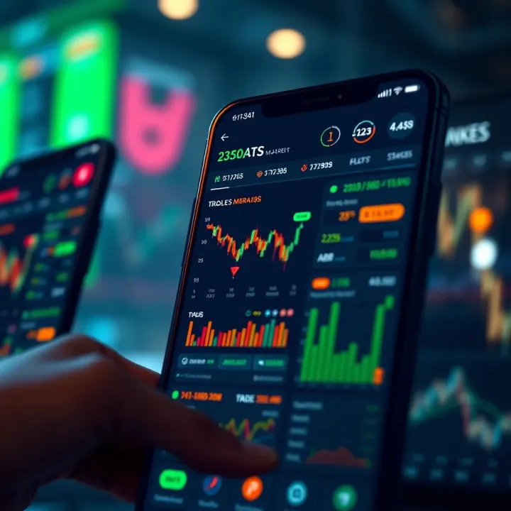 User interface of a popular Indian trading application showing market charts and investment options