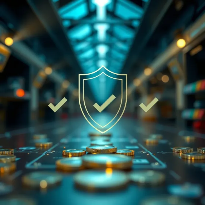 Trust and Safety Features in Cryptocurrency Trading Visual representation of trust and safety in crypto trading with shield and checkmark icons