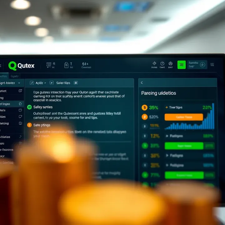 Qutoex User Interface with Interaction Tips and Safety Guidelines Graphical interface showing Qutoex user interaction and safety tips
