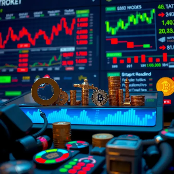 Variety of Trading Instruments Offered by QXBroker for Indian Clients Illustration of diverse trading instruments available on QXBroker.com including forex, commodities, and cryptocurrencies