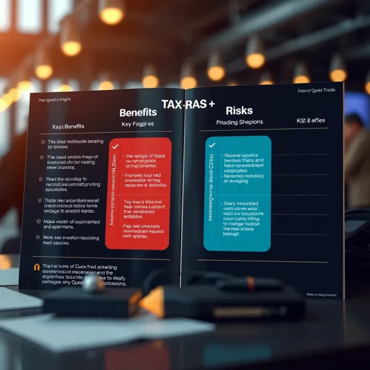 Chart displaying the key benefits and risks associated with engaging in Qutex Trade activities