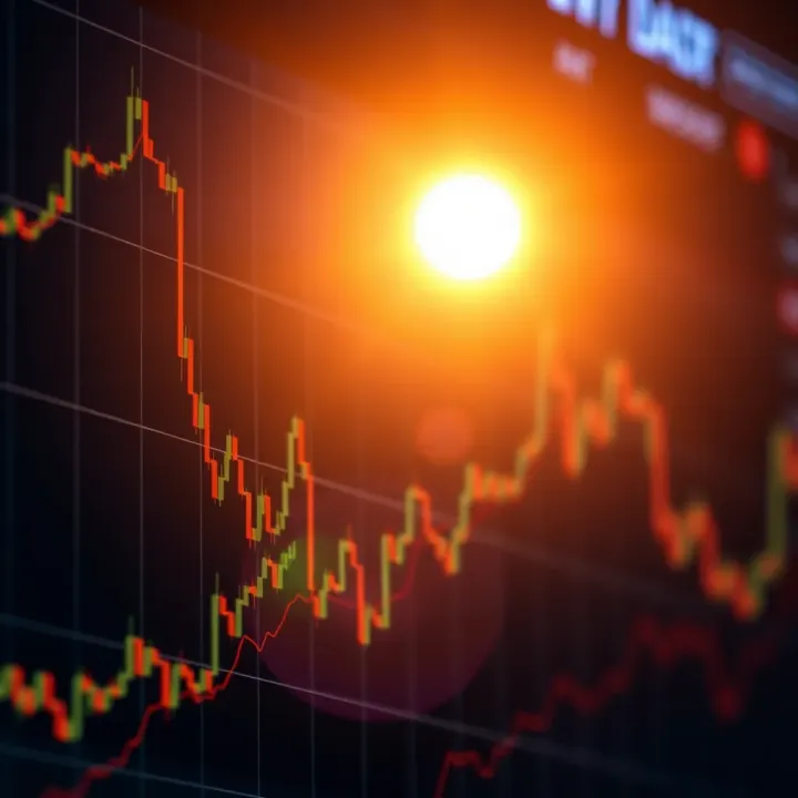 Graph depicting Dash cryptocurrency price movements over time with trend lines and data points