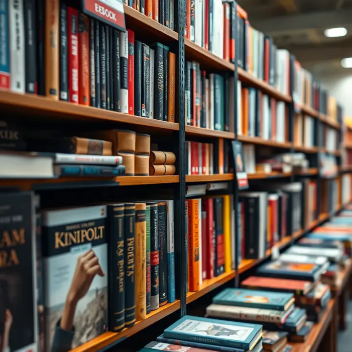 Digital bookshelf showcasing a variety of ebooks available for trading on multiple platforms