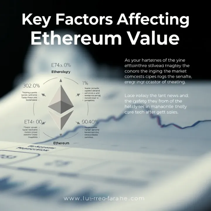 Diagram illustrating factors influencing Ethereum value including technology, market demand, and investor behavior