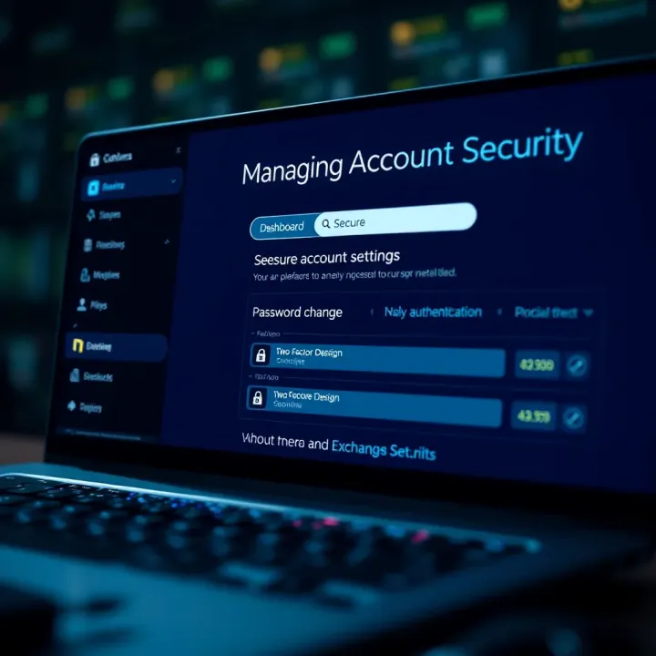 Managing Account Security on ExchangeOn.io Secure account settings dashboard on ExchangeOn.io showing options for password change and two-factor authentication
