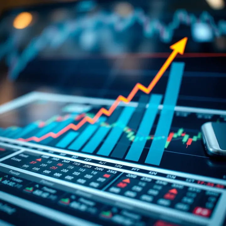 Financial Growth and Strategic Trading Insights Graph showing upward financial growth and trading strategy concepts