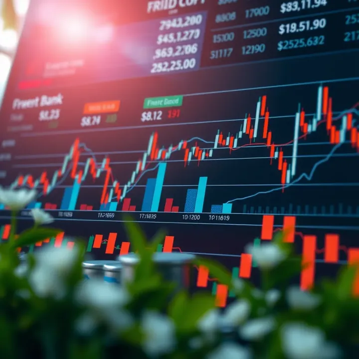 Illustration of financial charts and sector indicators influencing banking stocks