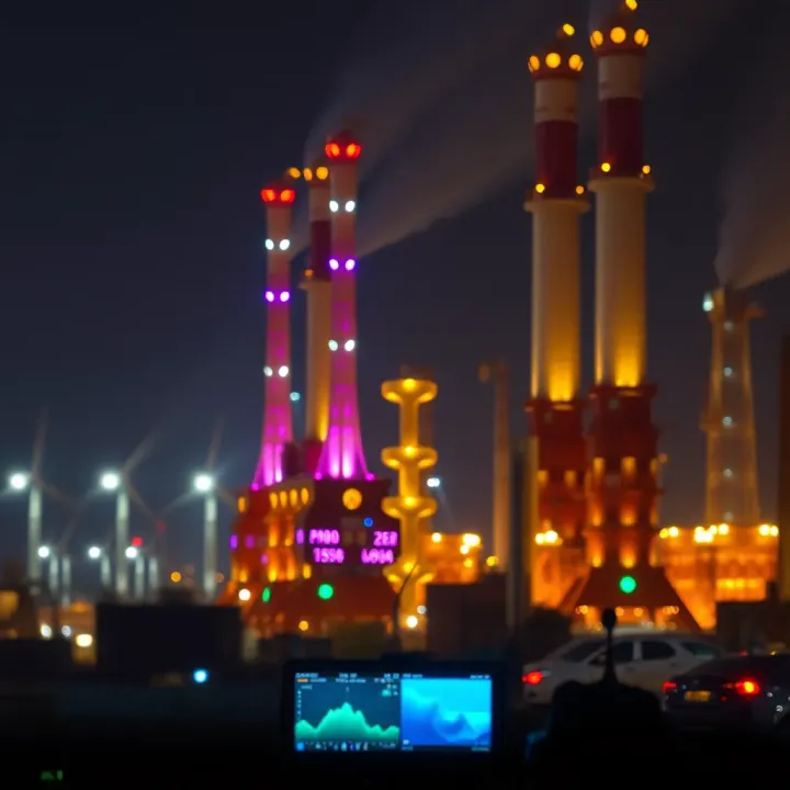 Illustration of technology and innovation driving Reliance Industries' expansion in energy and digital sectors