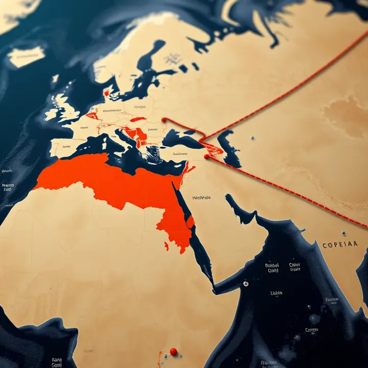 Map highlighting key geopolitical regions impacting crude oil markets and trade routes