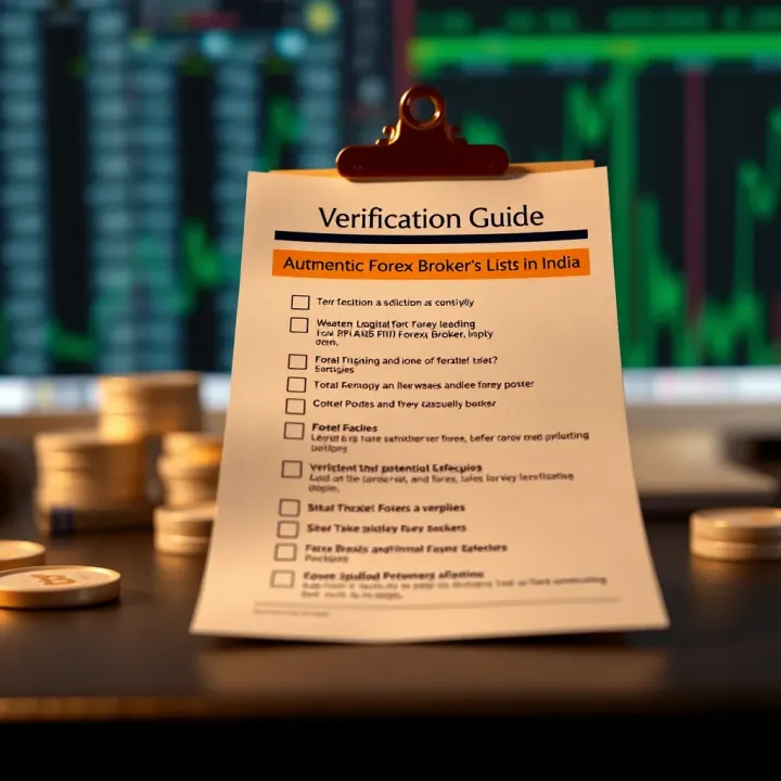 Checklist showing verification steps for identifying legitimate forex brokers in India