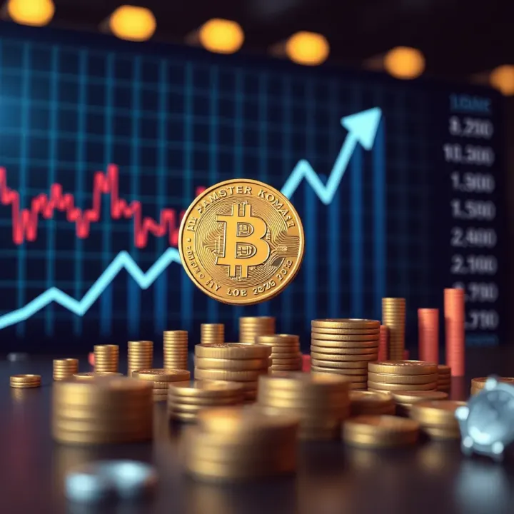Graph showing the upward trend of Hamster Kombat Coin price against market fluctuations