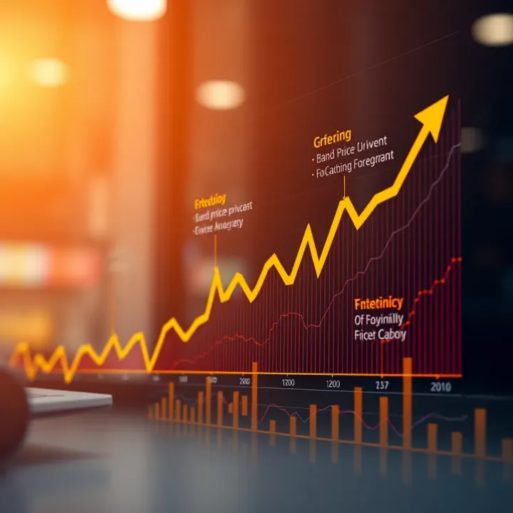 Graph showing upward trend of stock price with annotations for key growth factors