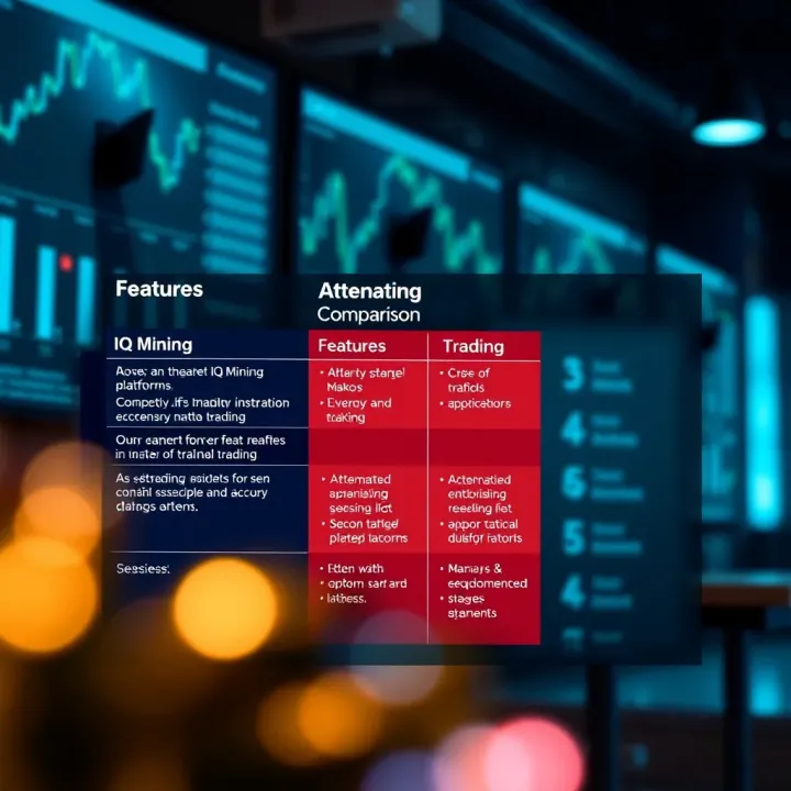 Comparison chart highlighting features and benefits of IQ Mining versus other trading platforms