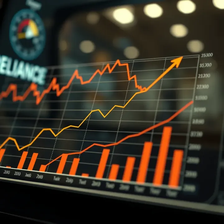 Graph depicting the projected growth trajectory of Reliance Industries based on current market trends and economic factors