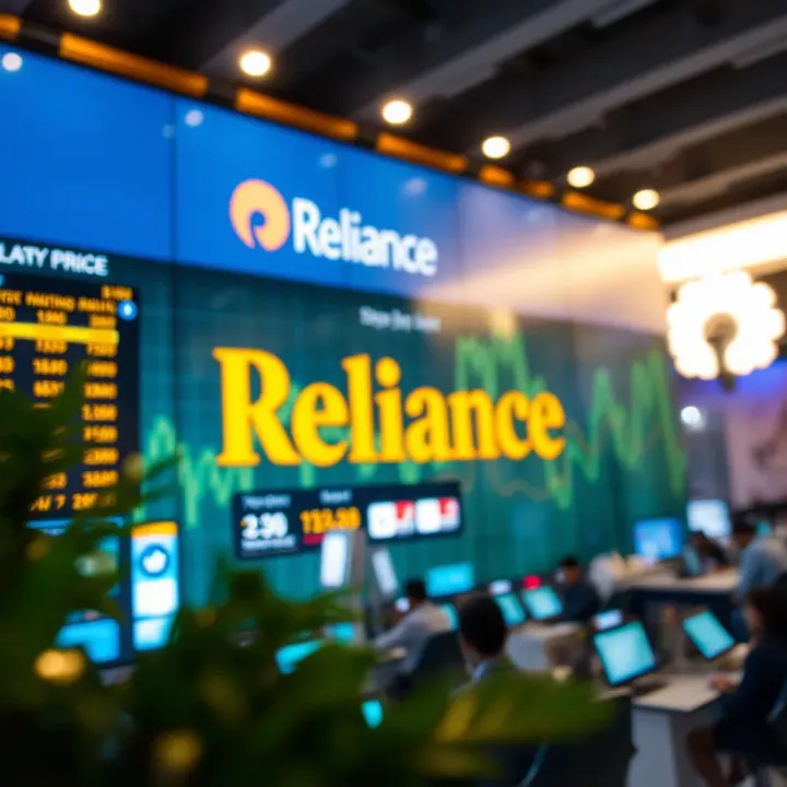 Illustration of market trends and expert analysis influencing Reliance Industries share price forecast