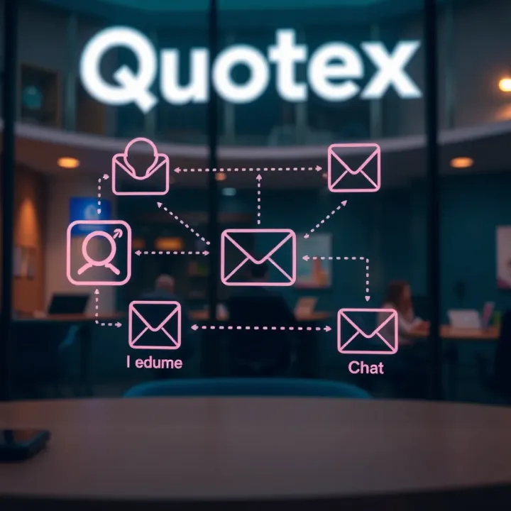 Quotex Customer Contact Methods Various communication methods including phone, email, and chat icons representing customer contact options