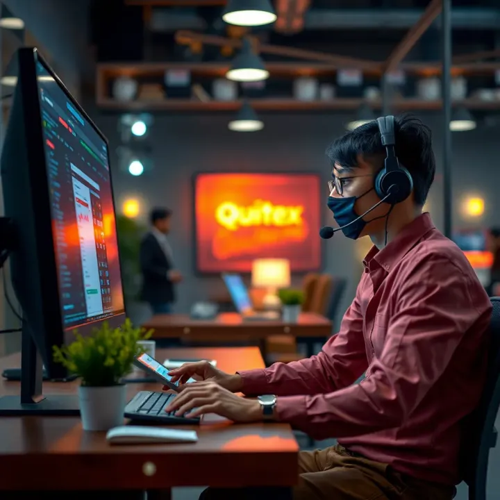 Customer support interaction through chat highlighting assistance and responsiveness for traders