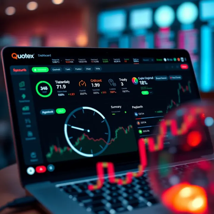 Quotex Dashboard Featuring Trading Tools and Account Summary Dashboard view of Quotex with trading tools and account overview for Indian traders